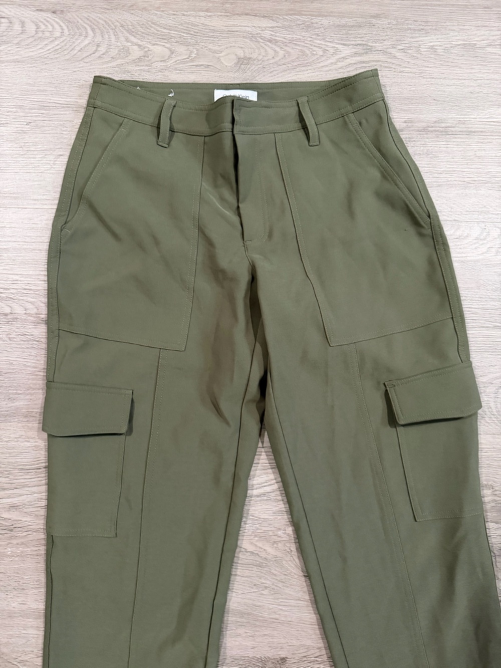 Calvin Klein Women’s Olive Green Cargo Pants Size 2 - Picture 2 of 4
